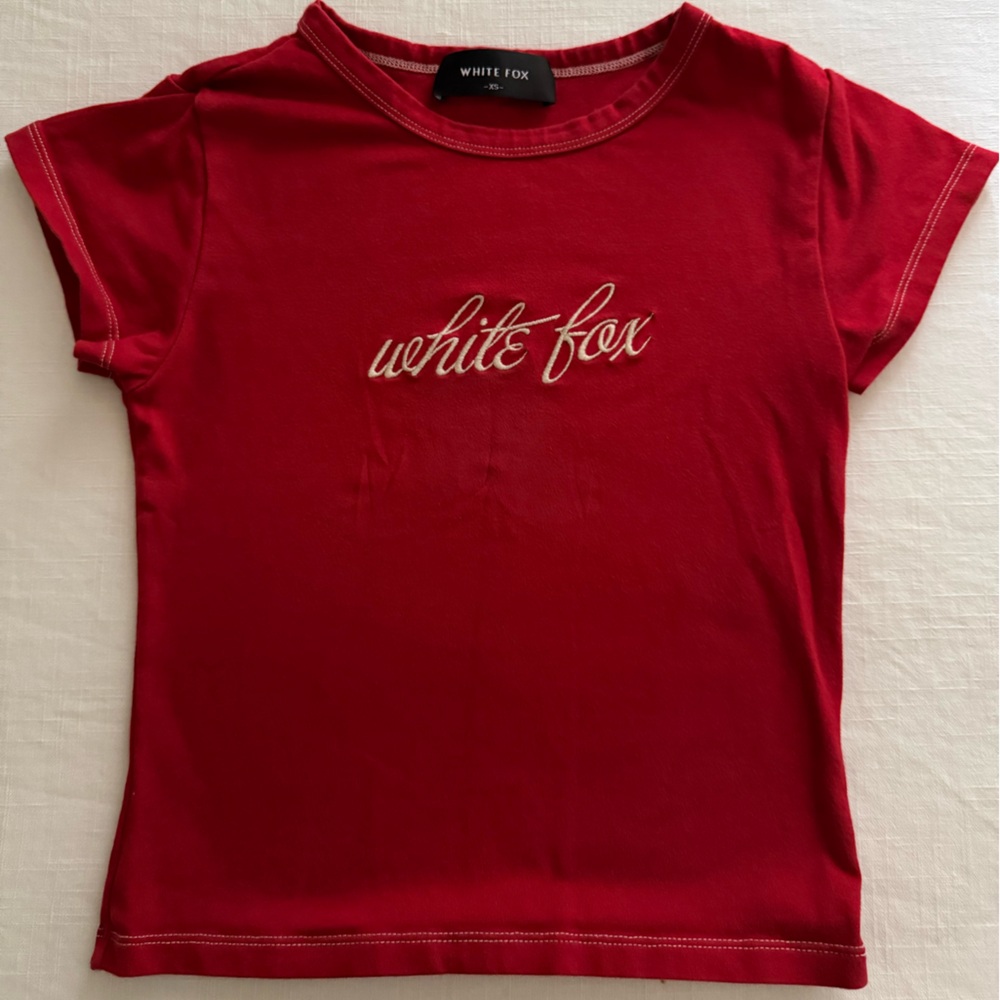 White Fox Red T-Shirt